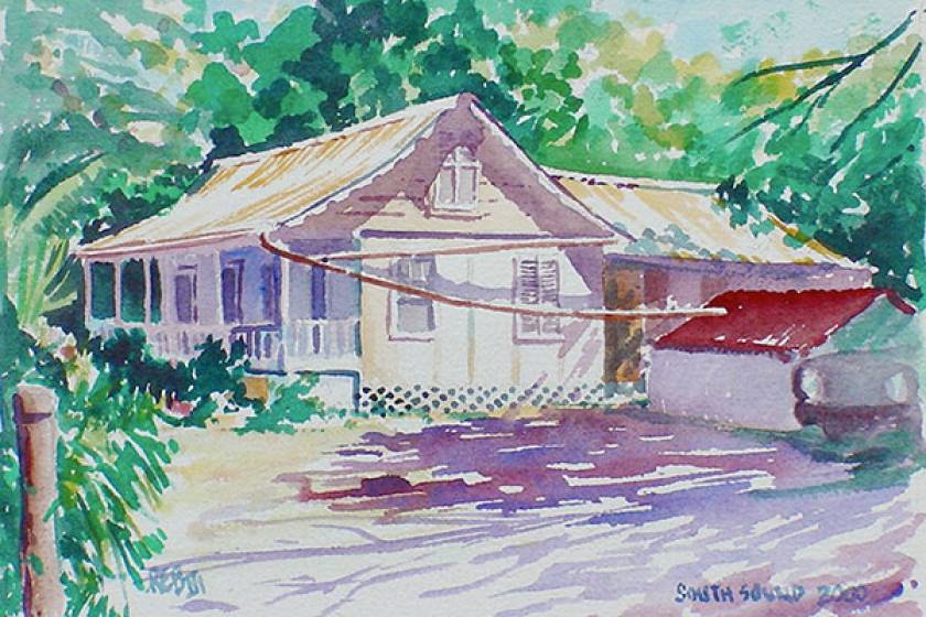 painting of cayman house