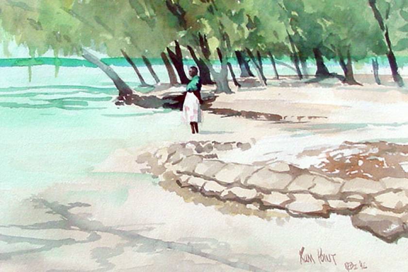 painting of a woman at rum point