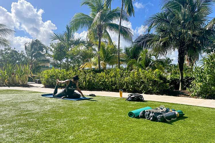 yoga outside in the cayman islands