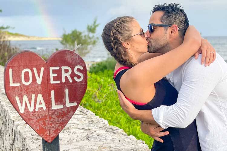 the iconic lovers wall in grand cayman