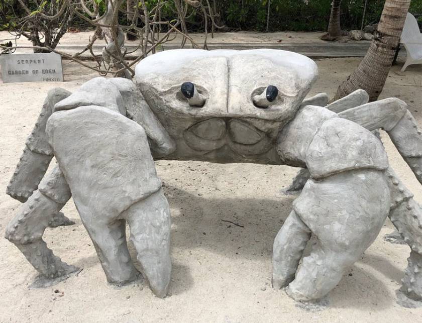 Clawdette the Crab sculpture