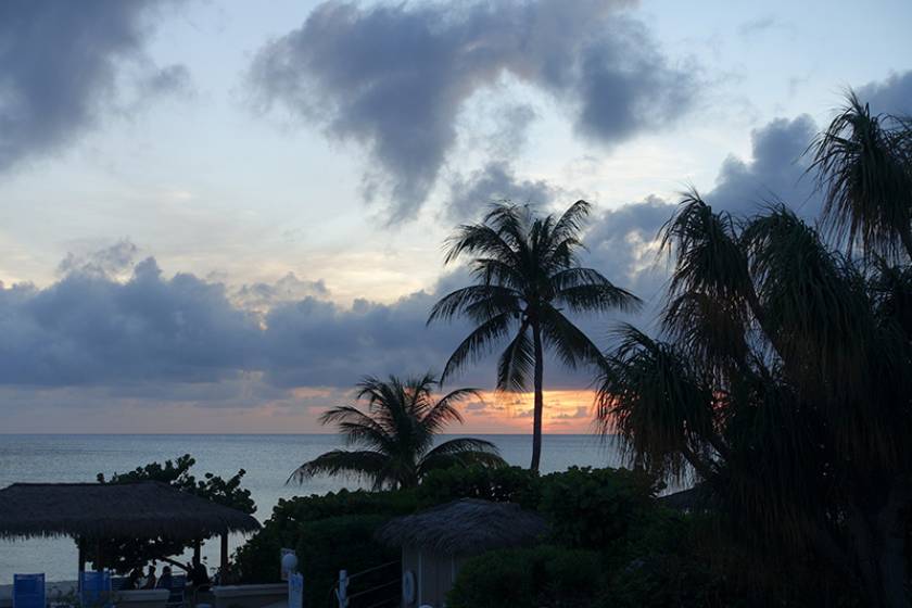 steel blue ocean at sunset