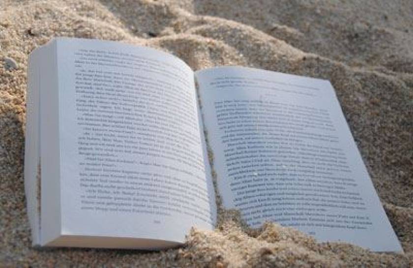 book in sand