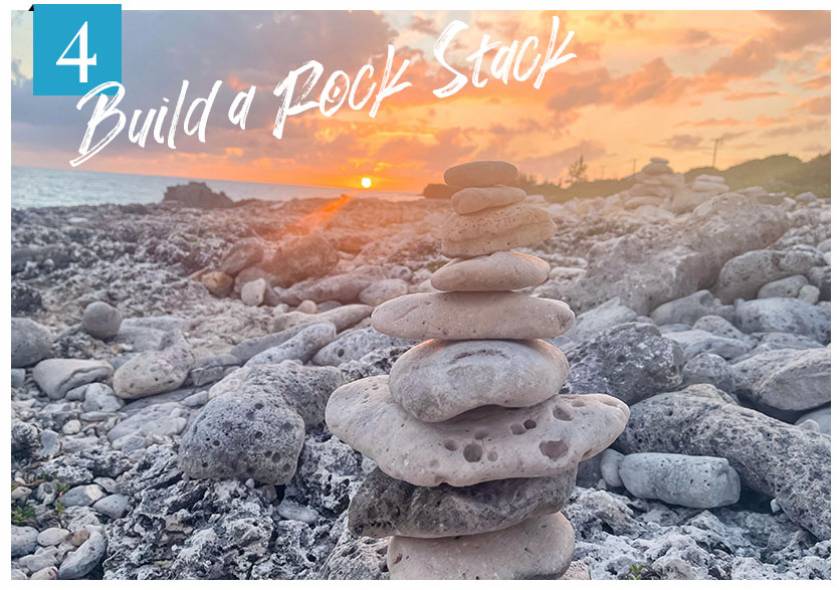 rock stack at blow holes at sunset