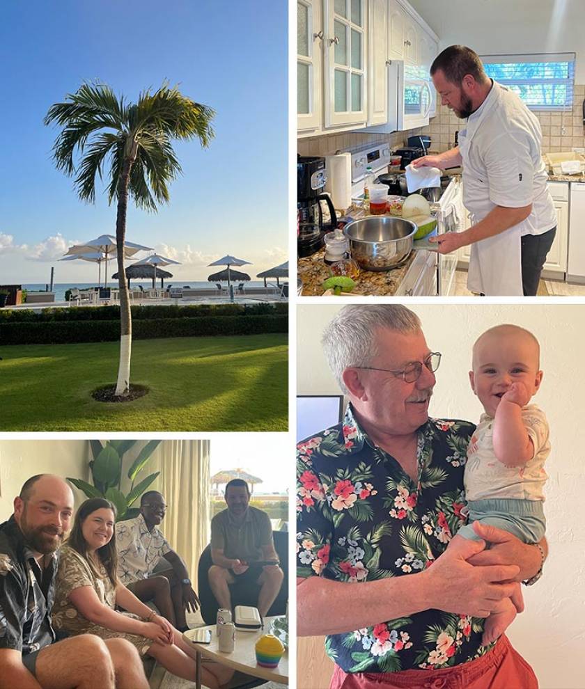 family time and chef cooking