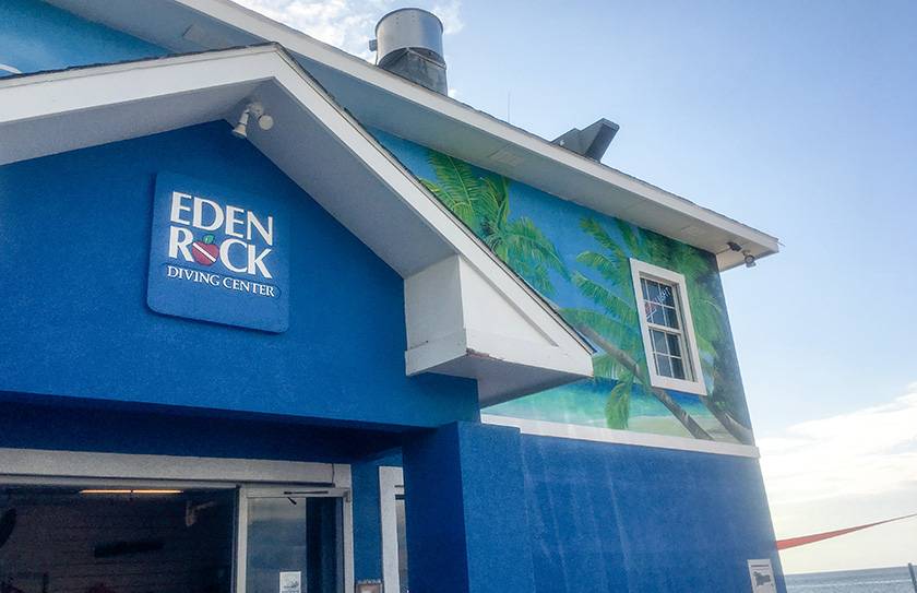 eden rock diving center building