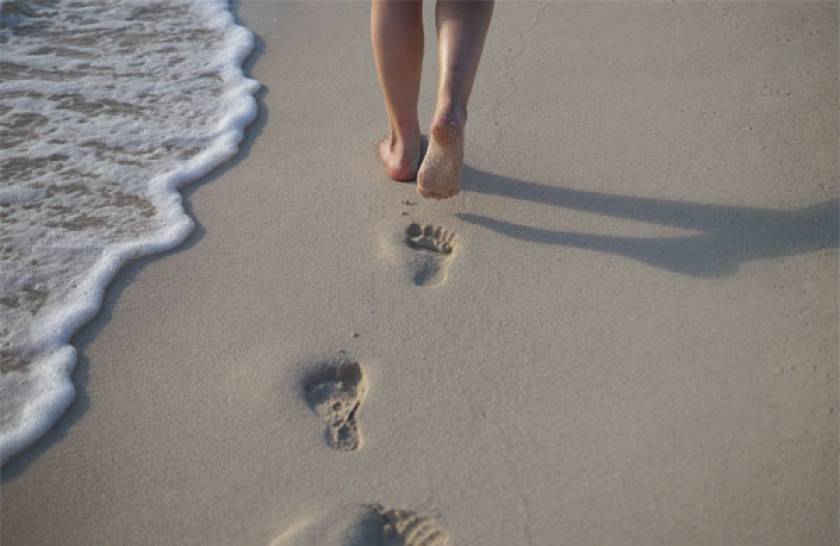 footprints in sand