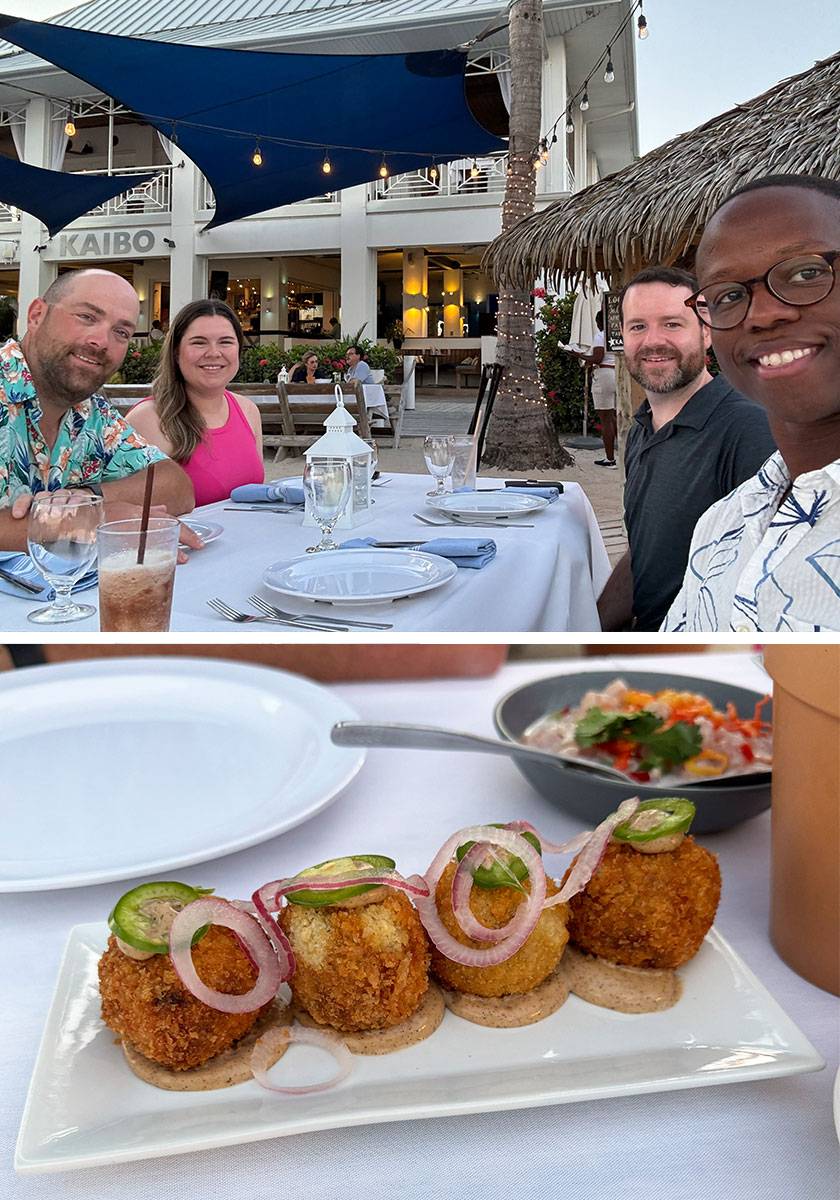 couples dining on Kaibo beach