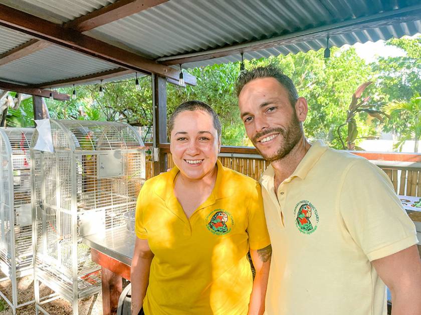 two guides pose at sanctuary