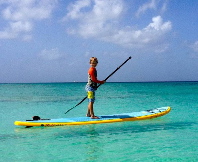 kid on paddleboard