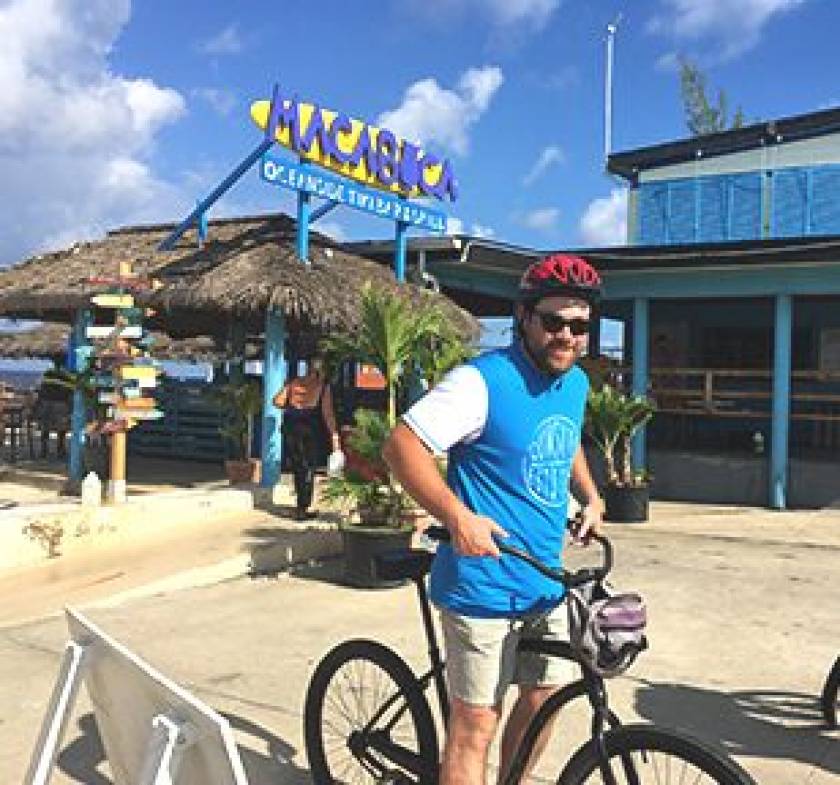 man on bike at Macabuca