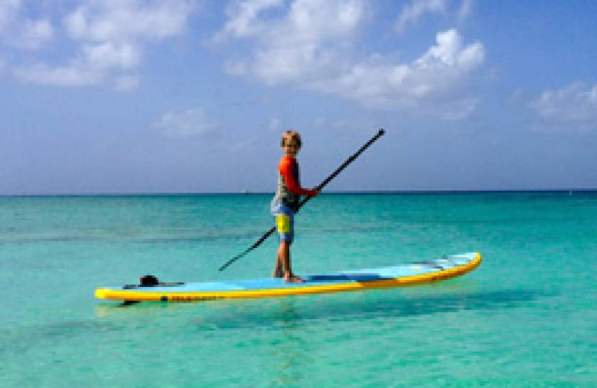 kid on paddleboard