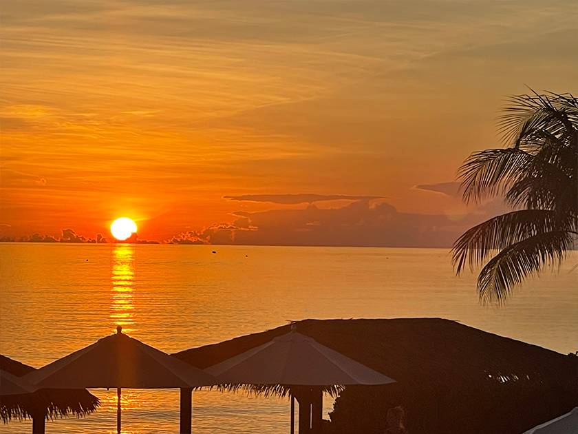 sunsetting on gorgeous beach