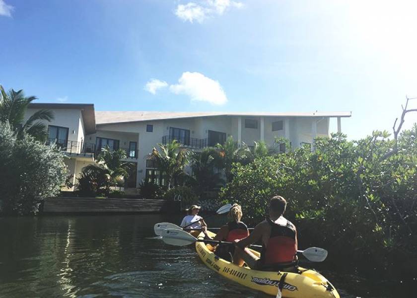 kayaking through canal